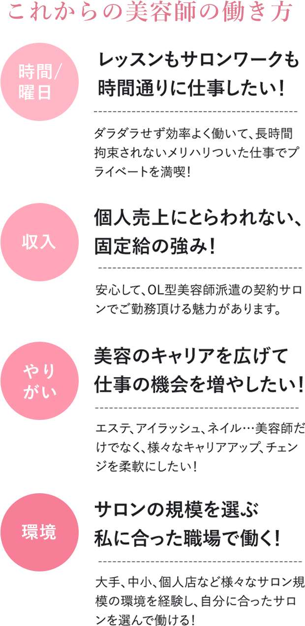 これからの 美容師の働き方